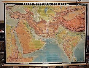 Seller image for South West Asia and India (Large Pull Down Map) for sale by Sequitur Books