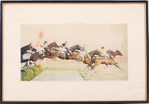 Paul Brown Color Lithograph "The Water - Aintree" from The Grand National