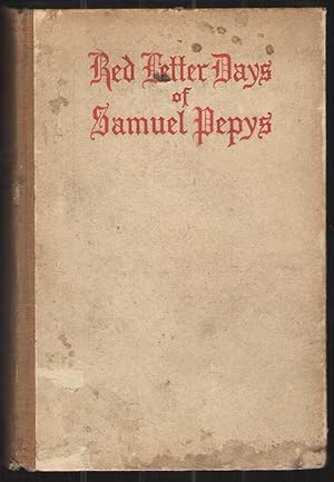 Imagen del vendedor de Red Letter Days of Samuel Pepys a la venta por Elder's Bookstore