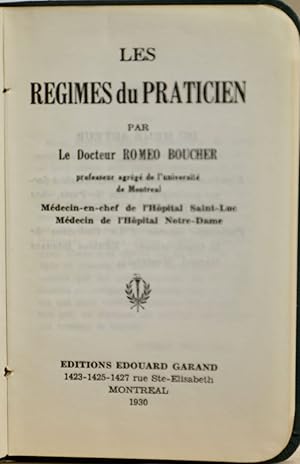 Les régimes du praticien