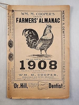 Bild des Verkufers fr WM. M. Cooper's Annual Farmer's Almanac For the Year of Our Lord 1908 zum Verkauf von WellRead Books A.B.A.A.