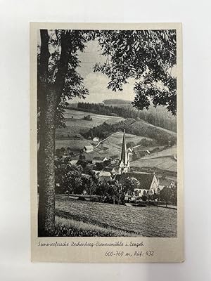 Postkarte Sommerfrische Rechenberg Bienenmühle im Erzgebirge 600-760 m, Ruf:432