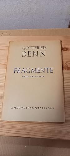 Imagen del vendedor de Fragmente. Neue Gedichte a la venta por Versandantiquariat Schfer