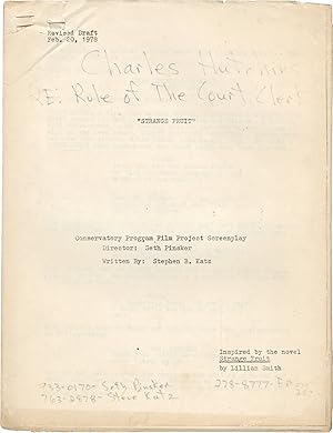 Seller image for Strange Fruit (Original screenplay for the 1979 short film, actor Charles Hutchins' working copy) for sale by Royal Books, Inc., ABAA