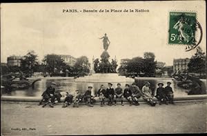Ansichtskarte / Postkarte Paris XI, Becken der Place de la Nation