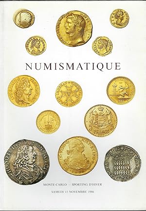 Seller image for Vente aux enchres, Monte-Carlo, Sporting d'hiver, 15 novembre 1986. Numismatique for sale by Librairie Archaion