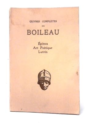 Bild des Verkufers fr Epitres, Art Poetique Lutrin zum Verkauf von World of Rare Books