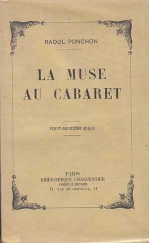 Imagen del vendedor de La muse au cabaret a la venta por Le Petit Livraire