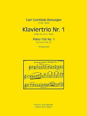 Bild des Verkufers fr Klaviertrio Nr. 1 d-Moll op. 25 (ca. 1824) zum Verkauf von Verlag Christoph Dohr
