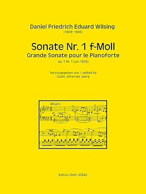 Bild des Verkufers fr Sonate Nr. 1 fr Pianoforte f-Moll op. 1/1 (um 1838) zum Verkauf von Verlag Christoph Dohr