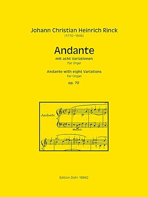 Bild des Verkufers fr Andante mit acht Variationen fr Orgel op. 70 zum Verkauf von Verlag Christoph Dohr