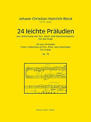 Bild des Verkufers fr 24 leichte Prludien fr Orgel op. 74 zum Verkauf von Verlag Christoph Dohr