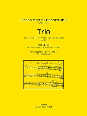 Bild des Verkufers fr Trio fr Violine, Horn (oder Violoncello) und Klavier op. 20 zum Verkauf von Verlag Christoph Dohr