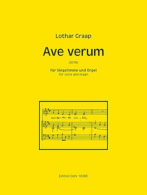 Bild des Verkufers fr Ave verum fr Singstimme und Orgell (2016) zum Verkauf von Verlag Christoph Dohr