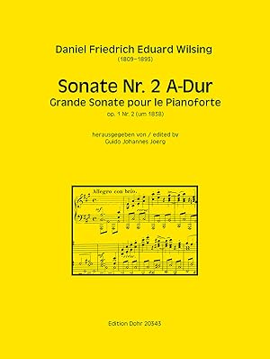 Bild des Verkufers fr Sonate Nr. 2 fr Pianoforte A-Dur op. 1/2 (um 1838) zum Verkauf von Verlag Christoph Dohr