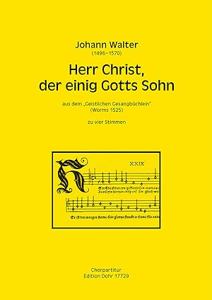Seller image for Herr Christ, der einig Gotts Sohn zu vier Stimmen (SATB) (aus dem "Geistlichen Gesangbchlein") for sale by Verlag Christoph Dohr