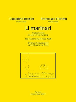 Bild des Verkufers fr Li marinari (fr vierstimmigen gemischten Chor, Klavier zu vier Hnden und tiefe Streicher) zum Verkauf von Verlag Christoph Dohr