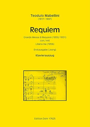 Image du vendeur pour Requiem fr Soli, Chor und groes Orchester (1850/1851/1856) -Grande Messa di Requiem (c-Moll) mit LIbera Me (f-Moll)- mis en vente par Verlag Christoph Dohr