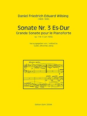 Bild des Verkufers fr Sonate Nr. 3 fr Pianoforte Es-Dur op. 1/3 (um 1838) zum Verkauf von Verlag Christoph Dohr