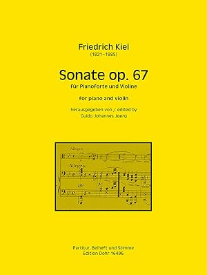 Bild des Verkufers fr Sonate fr Pianoforte und Violine op. 67 zum Verkauf von Verlag Christoph Dohr