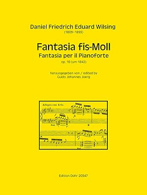 Bild des Verkufers fr Fantasia fr Pianoforte fis-Moll op. 10 (um 1842) zum Verkauf von Verlag Christoph Dohr