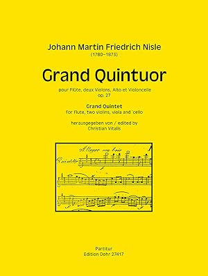 Bild des Verkufers fr Grand Quintuor fr Flte, zwei Violinen, Viola und Violoncello D-Dur op. 27 zum Verkauf von Verlag Christoph Dohr