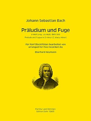 Immagine del venditore per Prludium und Fuge d-Moll BWV 849 (fr fnf Blockflten) (original cis-Moll) venduto da Verlag Christoph Dohr