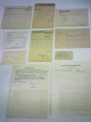 Fünf Rechnungsbelege aus 1936 - 1954. Mit Briefköpfen