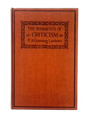 Seller image for The Rudiments of Criticism for sale by World of Rare Books
