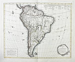 Image du vendeur pour Carte de l'Amerique Meridionale" - South America Sdamerika Brazil Chile Colombia Argentina Venezuela Amerique mis en vente par Antiquariat Steffen Vlkel GmbH