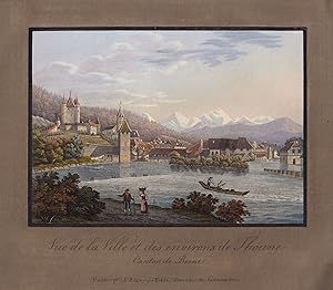 "Vue de la Ville et des environs de Thoune / Canton de Berne" - Thun Kanton Bern / Schweiz Suisse...
