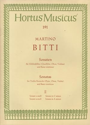 Sonatas in c minor and a minor for Treble Recorder (or Flute, or Oboe or Violin) and Basso continuo