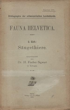 Immagine del venditore per Fauna Helvetica, 3: Sugethiere. venduto da Brbel Hoffmann