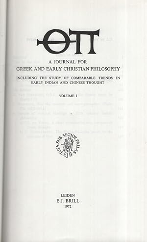 Imagen del vendedor de Thta-Pi - A Journal for Greek and early Christian Philosophy vol I-III. Including the study of comparable trends in early Indian and Chinese thought. a la venta por Fundus-Online GbR Borkert Schwarz Zerfa