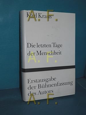 Bild des Verkufers fr Die letzten Tage der Menschheit (Bibliothek Suhrkamp Band 1091) zum Verkauf von Antiquarische Fundgrube e.U.