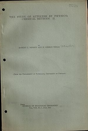 Seller image for The Study of Autolysis by Physico-Chemical Methods II for sale by UHR Books