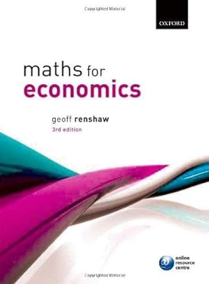 Bild des Verkufers fr Maths for Economics zum Verkauf von WeBuyBooks