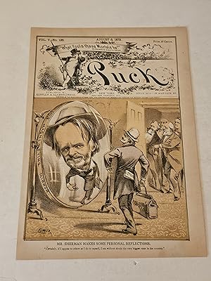 Seller image for 1879 Puck Lithograph of "Mr. Sherman Makes Some Personal Reflections" - Political Self Magnifying Mirror for sale by rareviewbooks