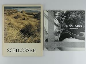 Imagen del vendedor de Runion de 2 catalogues d'exposition : Schlosser, Galerie de Beaubourg, prsentation Michel Troche // G. Schlosser Photomontages 1972-1999, Galerie Laurent Strouk, 7 octobre - 7 novembre 1999. Texte Gilles Plazy. Sign par G. Schlosser a la venta por Librairie Christian Chaboud