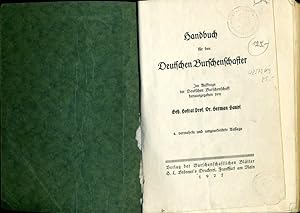 Bild des Verkufers fr Handbuch fr den Deutschen Burschenschaftler. zum Verkauf von Antiquariat Liberarius - Frank Wechsler