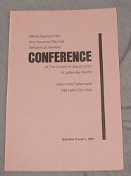 OFFICIAL REPORT - 151ST SEMI-ANNUAL CONFERENCE OF THE CHURCH OF JESUS CHRIST OF LATTER-DAY SAINTS...