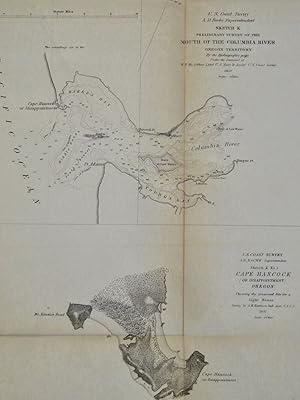 Columbia River Mouth Oregon Territory 1851 U.S.C.S. map Cape Hancock lighthouse