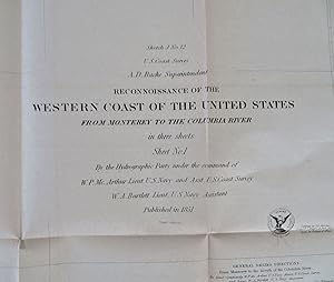 Western U.S. coast California Monterey San Francisco 1851 U.S. Coast Survey map