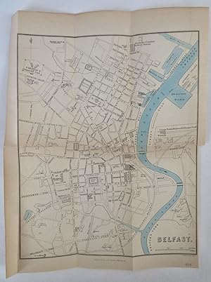 Belfast Ireland 1874 detailed City Plan River Lagan uncommon map