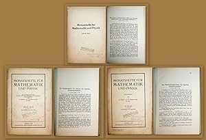 Bild des Verkufers fr Three first editions in 3 complete volumes of the journal: Monatshefte fr Mathematik und Physik A) ber formal unentscheidbare Stze der Principia Mathematica und verwandter Systeme I. In: Monatshefte fr Mathematik und Physik ; Vol.38 (1931), p. 173 - 198 // AND B) Die Vollstndigkeit der Axiome des logischen Funktionenkalkls In: Monatshefte fr Mathematik und Physik; Vol. 37, part 2 (1930) p. 349-360 AND // C) Zum Entscheidungsproblem des logischen Funktionenkalkls In: Monatshefte fr Mathematik Vol. 40, part 2 (1933) p. 433-443 zum Verkauf von ANTIQUARIAT.WIEN Fine Books & Prints