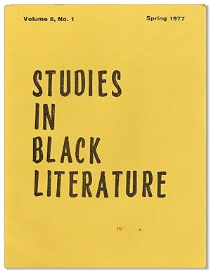 Seller image for Studies in Black Literature, Vol. 8, no. 1, Spring, 1977 for sale by Lorne Bair Rare Books, ABAA