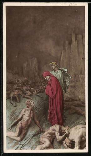 Imagen del vendedor de Knstler-Ansichtskarte Domenico Mastroianni: Divina Comedia, Purg a la venta por Bartko-Reher