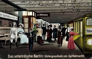 Ansichtskarte / Postkarte Berlin Mitte, U-Bahnstation am Spittelmarkt, U-Bahn Richtung Wilhelmplatz