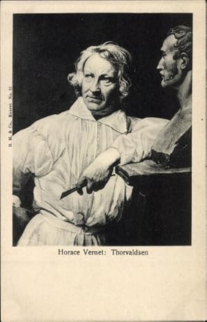 Künstler Ansichtskarte / Postkarte Vernet, H., Bildhauer Thorvaldsen