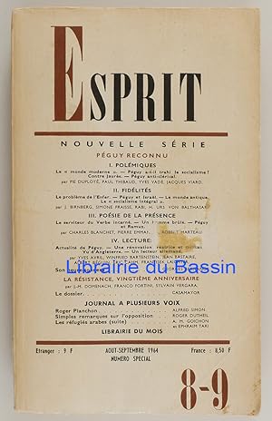 Esprit n°8-9 Péguy reconnu